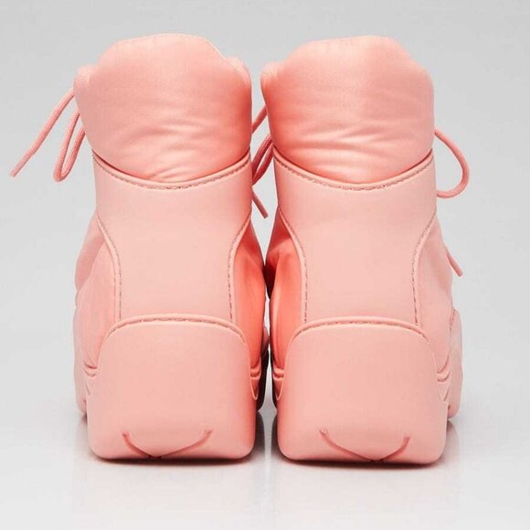 Bottega Veneta Flamingo Pink Technical Fabric/Rubber Puddle Bomber Boots Size - Picture 5 of 5